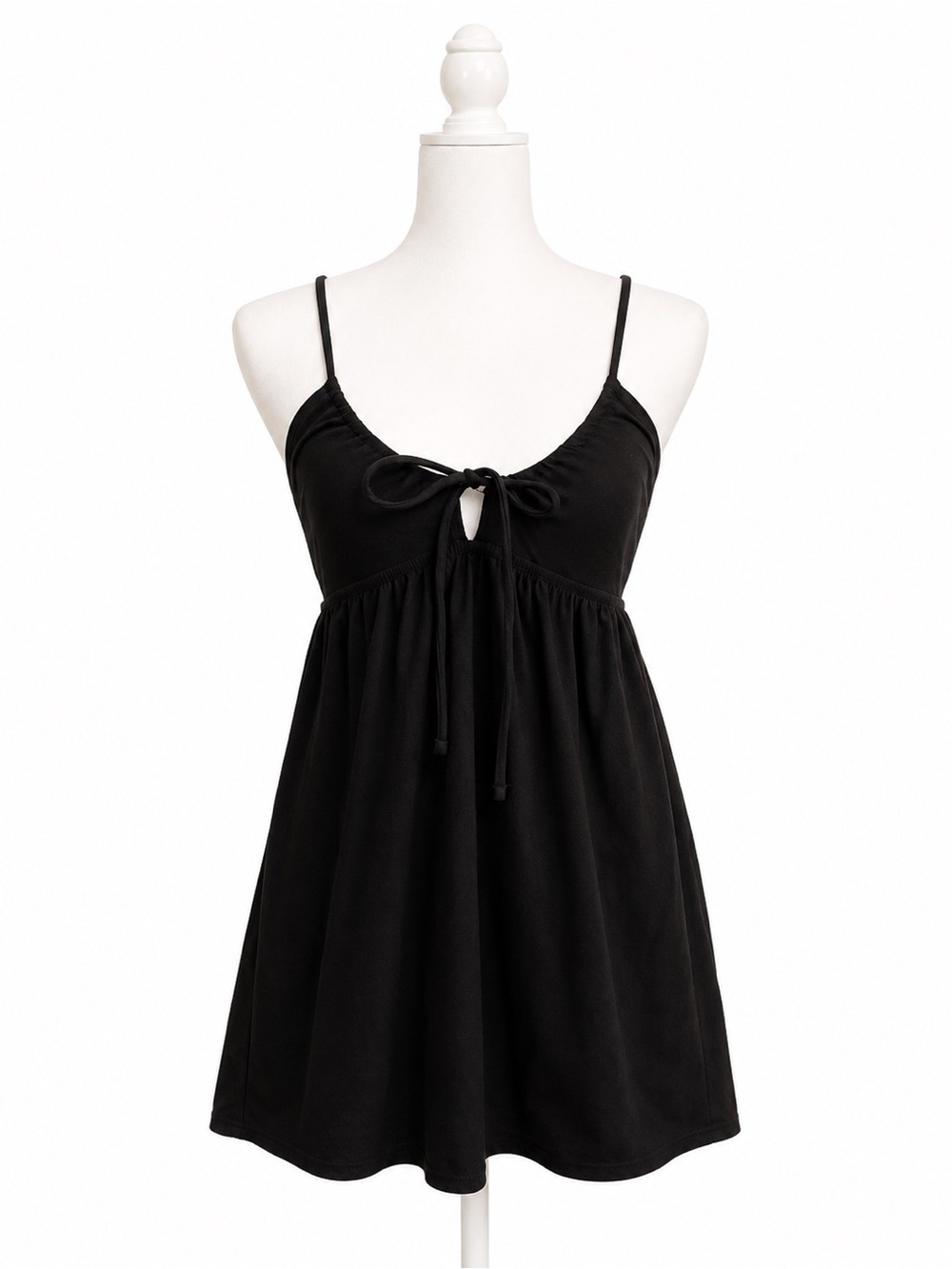 Salt + Cove Black Tie-Front Spaghetti Strap Dress size S
